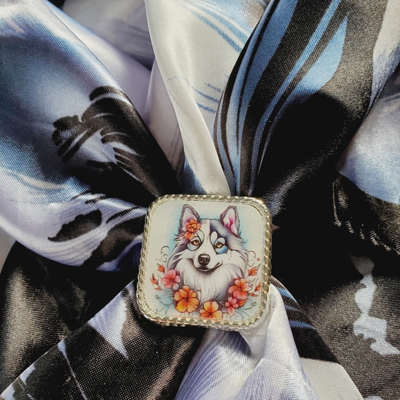 Western scarf slide,scarf slide bling concho, wild rag slides, Dog scarf slides - Picture 3 of 3